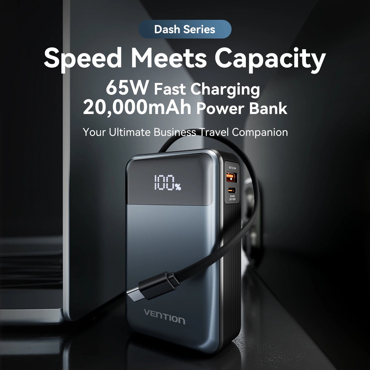 Vention 65W Power Bank 20000Mah Fast Charging Powerbank Exte